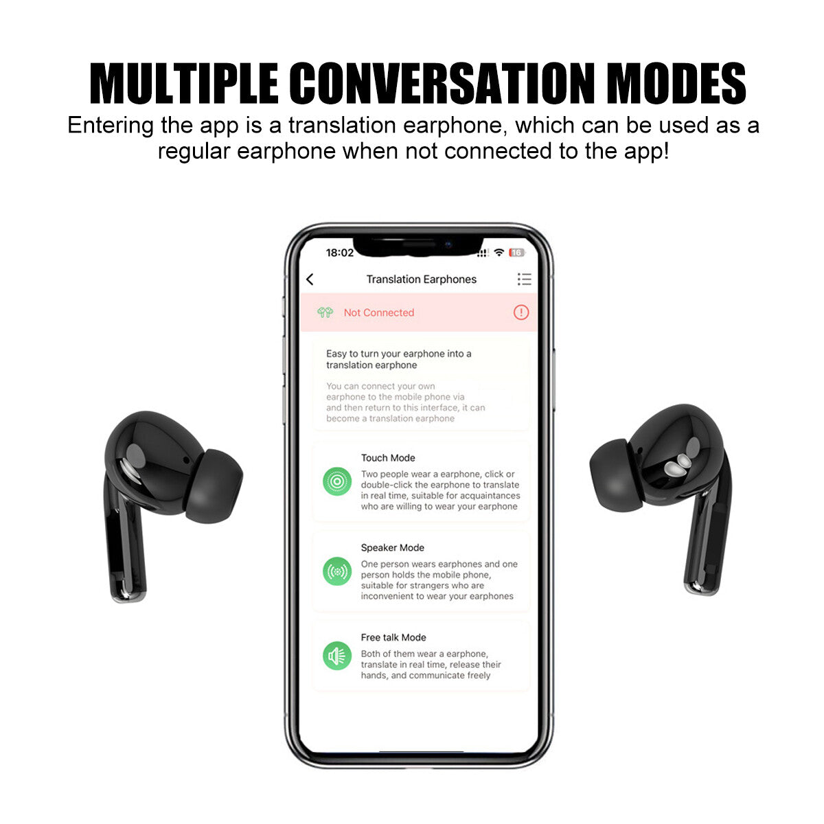 Translator Earbuds Online Two-Way Translation Earbuds BT 5.3 Headphones