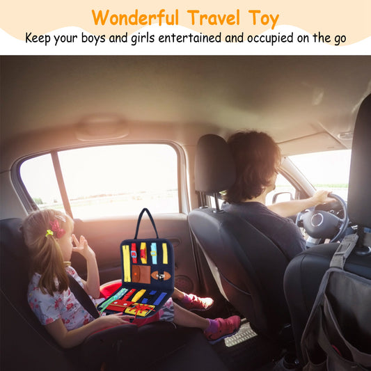 1Set Kids Busy Board Sensory Activity Board Preschool Learning Toys Montessori Educational Gift For 1 To 6 Years Old Baby Toddler Girls Boys