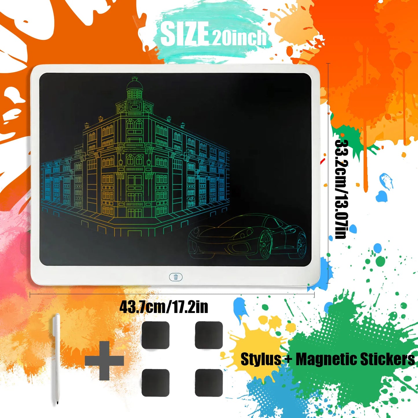 LCD Writing Tablet, Valentines Day Gifts For Kids,20 Inch Colorful Toddler Doodle Board Drawing Tablet, Erasable Reusable Electronic Drawing Pads, Educational And Learning Toys For Kids